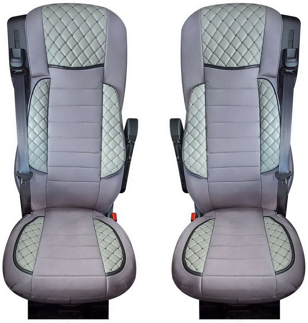 Deluxe Ledersitzbezüge – geeignet für Mercedes Actros E6 2016+, Grau