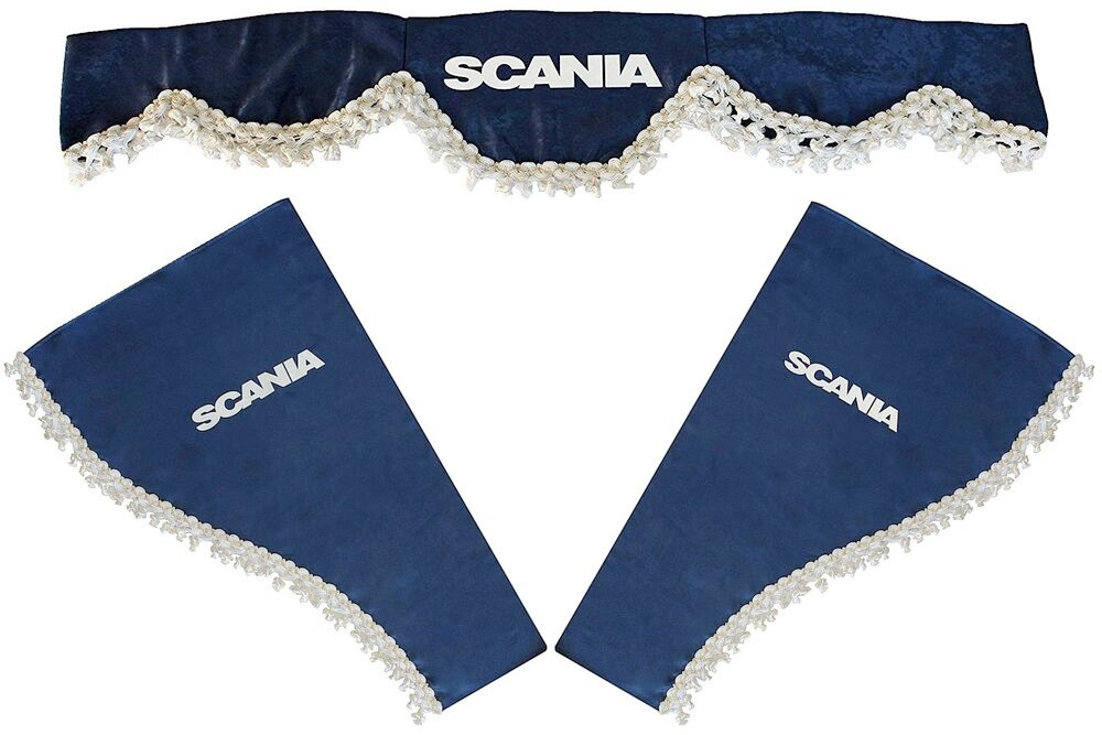 Комплект завеси за камион, подходящ за Scania – 3 части, сини