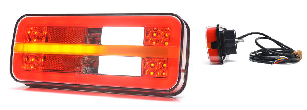 Kleine LED-Neon-Rückleuchte, dynamischer Blinker, 20 cm, 5 Funktionen, 12/24V