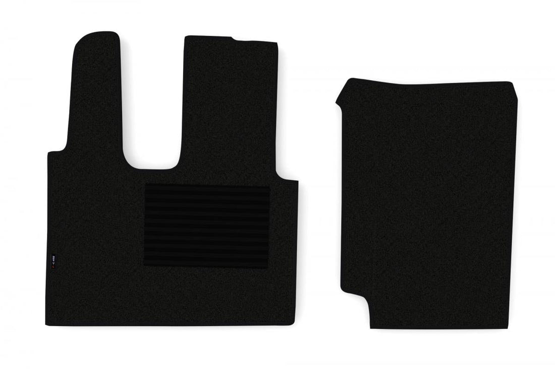 Комплект централни подови стелки с килимено покритие – подходящ за Mercedes Actros MP4, черни, 2 части