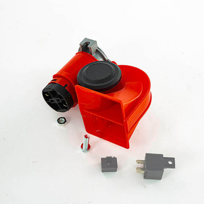 Klaxon pneumatique double rouge avec compresseur – Ensemble à double trompe