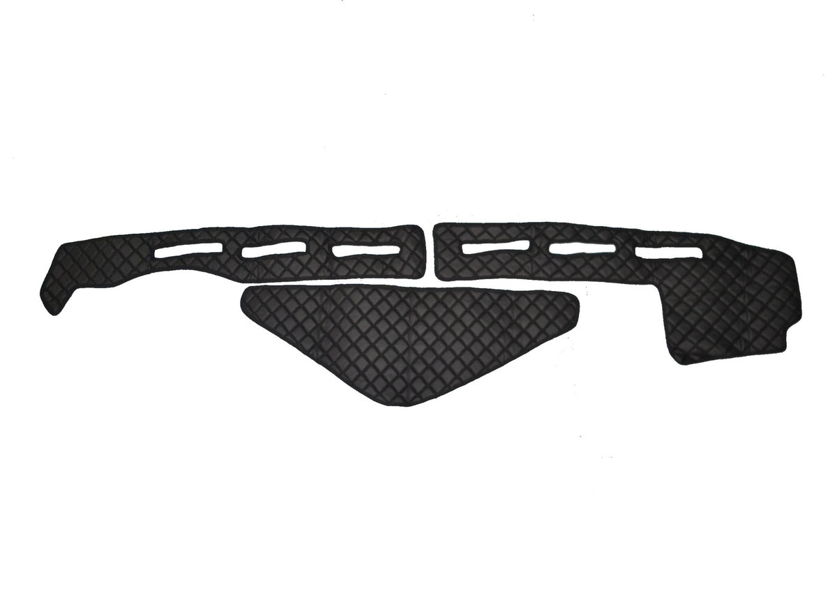 Tapis de tableau de bord en cuir – adapté pour Renault T High Sleeper Cab 2013+, noir, avec capteur