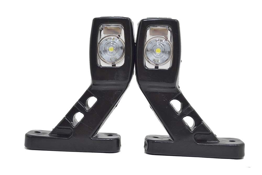 Rechteckige LED-Markierungsleuchte mit drei Funktionen, 12/24 V, 125 × 110 × 40 mm, 80 mm Befestigungsabstand