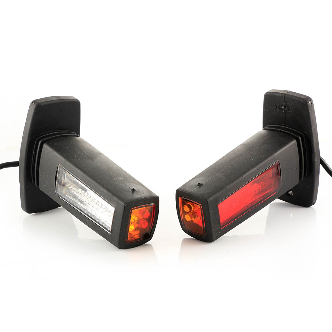 Dreifach-LED-Markierungsleuchte, Rot/Weiß/Gelb, 24V Quermontage, 2er-Set