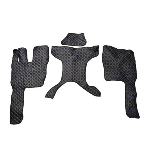 Tapis de sol en cuir noir – surpiqûres bleues, adapté pour Volvo FM Euro 5, conduite à droite, 2013