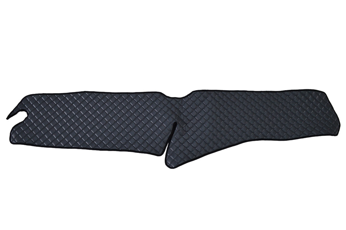 Tapis de tableau de bord – Volant à droite, cuir synthétique (éco-cuir), gris, adapté pour Scania R 2017+, sans découpe