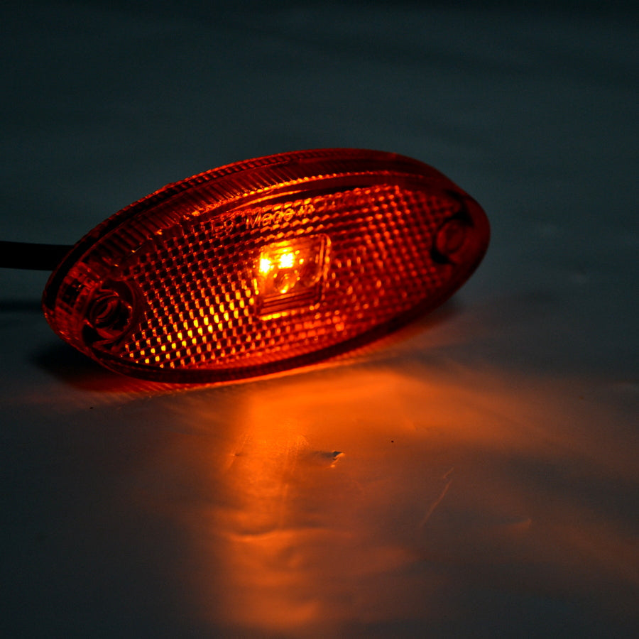 Feu de gabarit ovale à LED jaune, 12/24 V, 2 LED, 101×40×12 mm, entraxe de fixation 84 mm