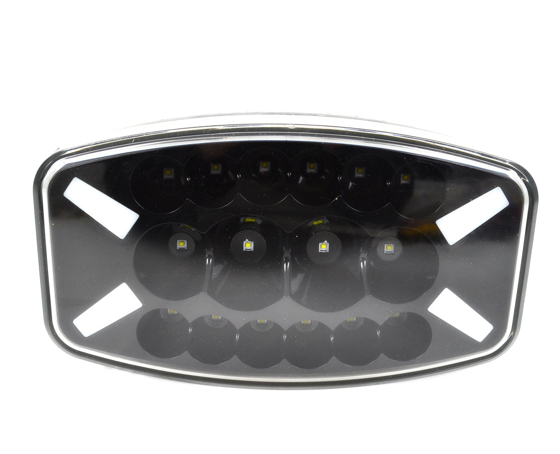 Feu combiné halogène ovale avec DRL néon, 16 LED, 12/24 V, 250×140×70 mm