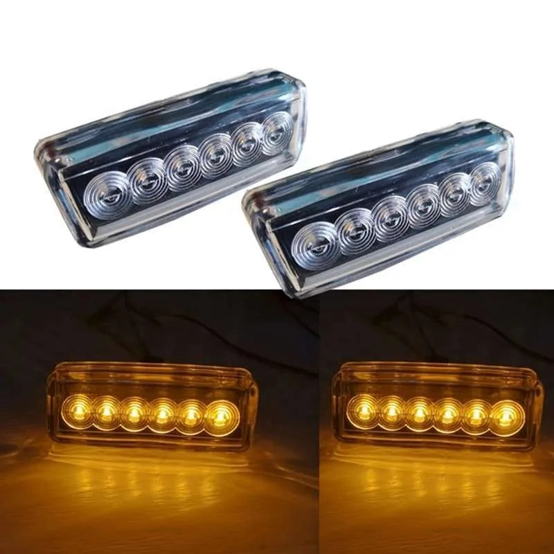 Страничен габарит и мигач, подходящ за Scania S/R/G (след 2016 г.) – прозрачен корпус, кехлибарена светлина, OEM 1928063, комплект 2 бр.