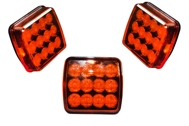 Coffret de transport avec 2 gyrophares LED stroboscopiques à fixation magnétique – 12 LED SMD, 6 modes de flash