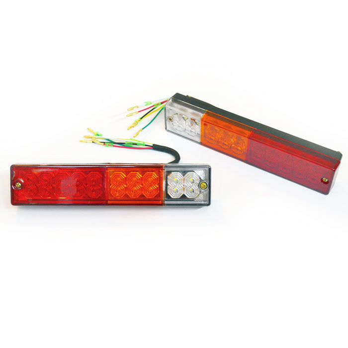 LED Rear Tail Lights, 4-Function Stop Lamps, Multivolt 10–30V, Set of 2