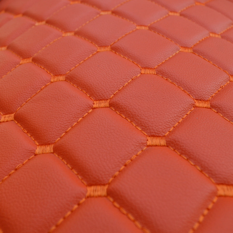 Tapis de sol en cuir synthétique (éco-cuir) orange pour conduite à droite – adapté pour DAF 106 2015+, antidérapants