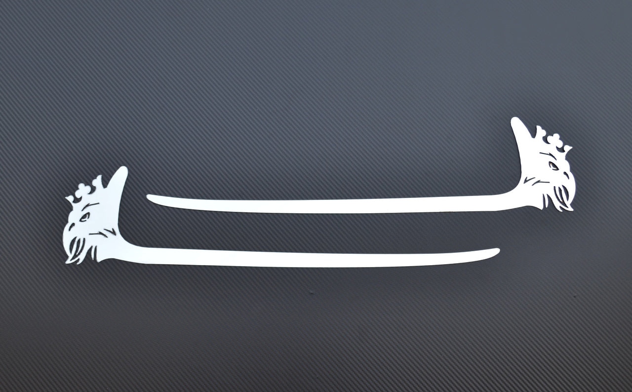 Διακοσμητικό με αετό κάτω από τους προβολείς ομίχλης – Ανοξείδωτο ατσάλι, 570 x 140 mm, σετ 2 τεμαχίων, κατάλληλο για Scania 2010–2016