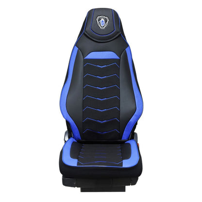 Housses de siège adaptées pour camions Scania R 2004–2016, cuir et Alcantara noir et bleu