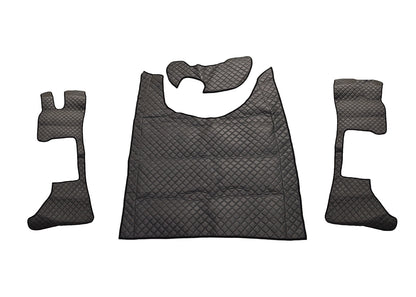 Tapis de sol en cuir synthétique (éco-cuir) gris – adaptés pour DAF XG cabine longue 2022+, côté conducteur et passager