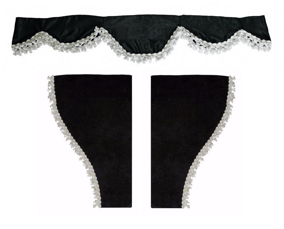 Jeu de rideaux noirs pour camion – kit cabine 3 pièces pour intimité et protection contre l’éblouissement