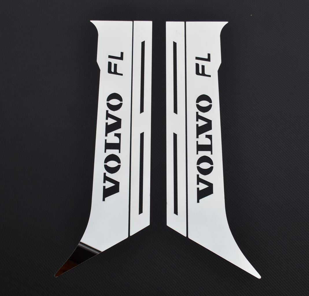 Door Pillar Trim Set – suitable for Volvo FL, Stainless Steel, 4 Pieces