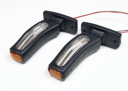 Dreifach-LED-Positionsleuchte mit Blinker – Neon Rot/Weiß/Gelb, 12/24 V, 170 mm