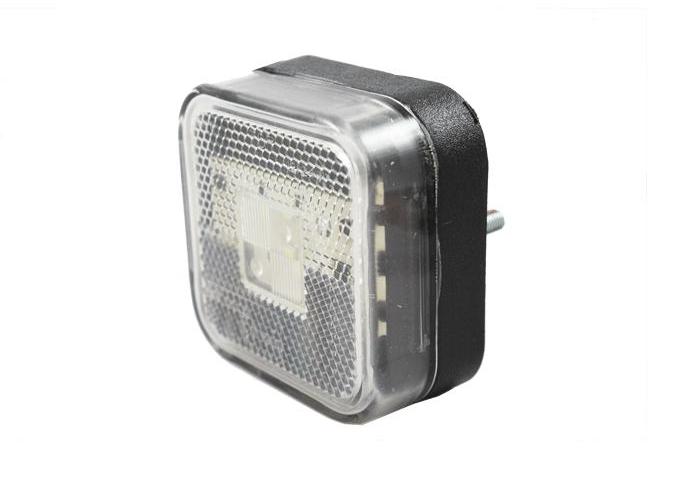 Feu de position LED blanc carré 12/24 V – cabochon blanc, fabrication Pologne