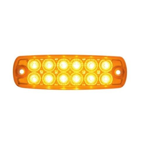 Feu de balisage stroboscopique LED d’urgence – 12–24 V ambre 12 LED