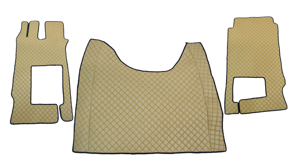 Beige Kunstleder-Fußmatten – geeignet für Mercedes Actros F 2021+, untere Bodenposition