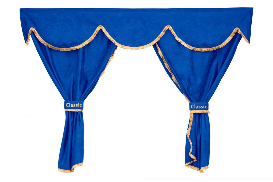 Jeu de rideaux camion Classic 3-en-1 – adapté pour Scania R/G Cabine Normale et P Highline, bleu, 7 pièces