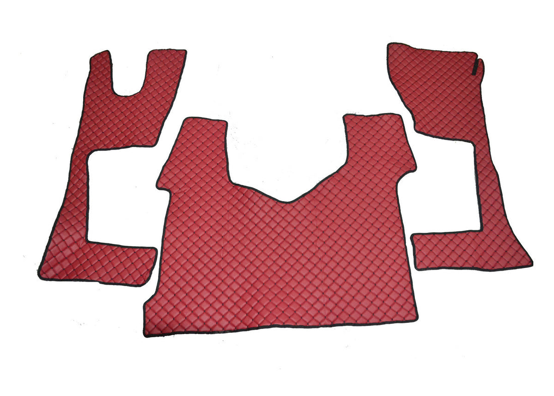 Кожени подови стелки – подходящ за Mercedes Actros MP4 с тясна кабина 230 cm, 2011+, бордо