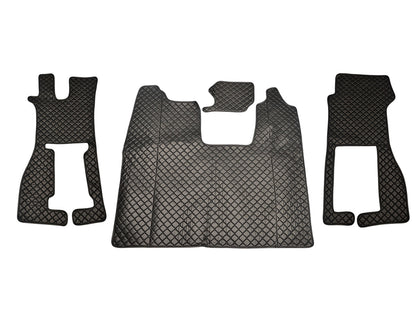 Leather Floor Mats Set – suitable for Scania R Suspension Passenger Seat, Black, 2016–