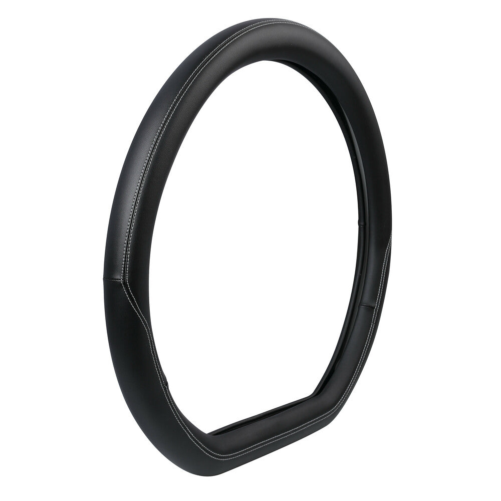 Калъф за волан – подходящ за Iveco S-Way, 460 mm, черен с бели шевове