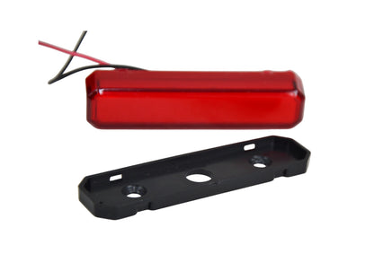 Κόκκινο LED neon πλαϊνό φανό θέσης – 12/24V, 80 x 20 x 20 mm, στήριξη με κλιπ και κρυφή βίδα