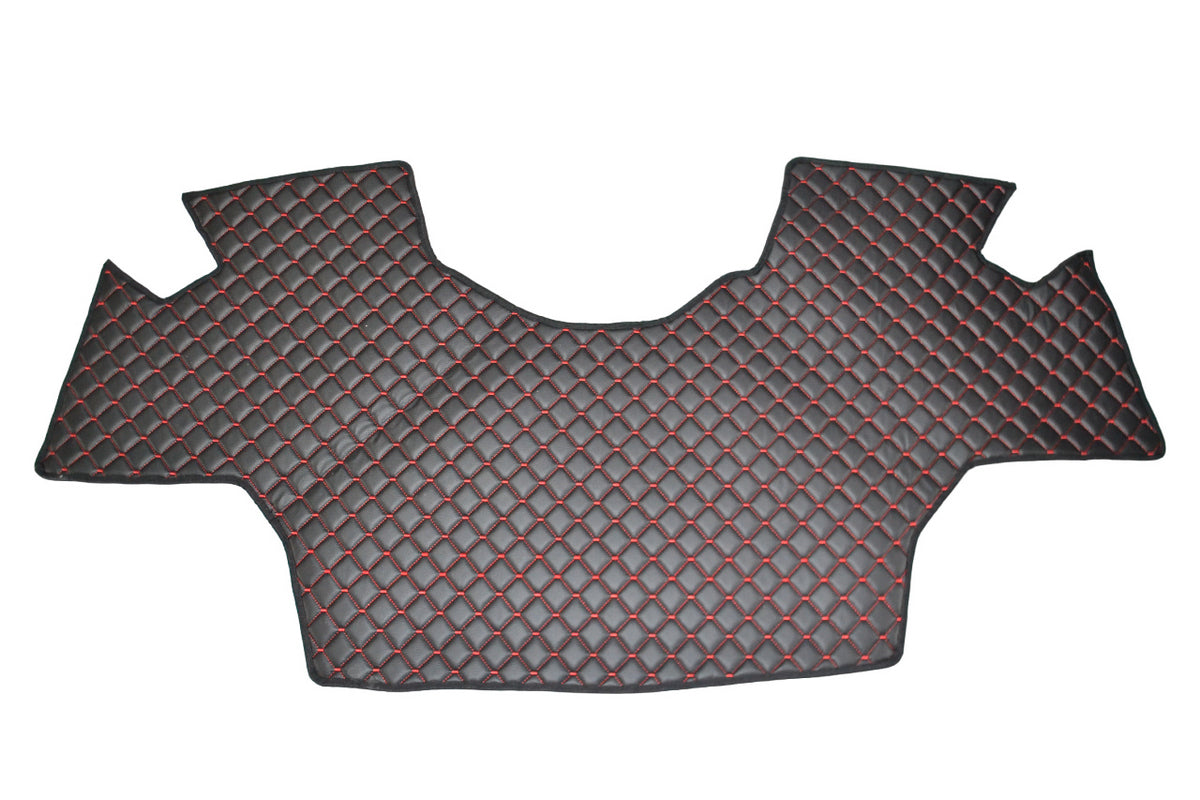 Tapis de sol en cuir noir – adapté pour CLAAS AXION 2022, surpiqûre rouge