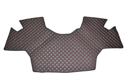 Tapis de sol en cuir noir – adapté pour CLAAS AXION 2022, surpiqûre rouge