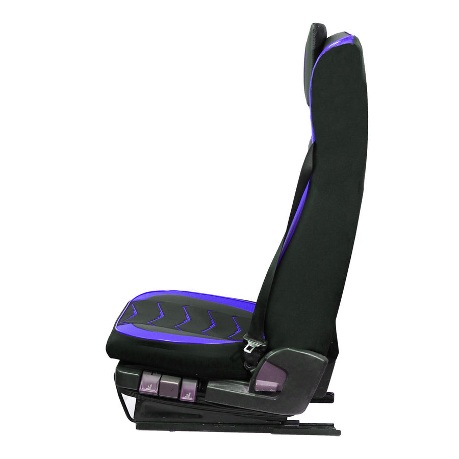 Housses de siège – adapté pour DAF XG, noir avec bleu, cuir et Alcantara