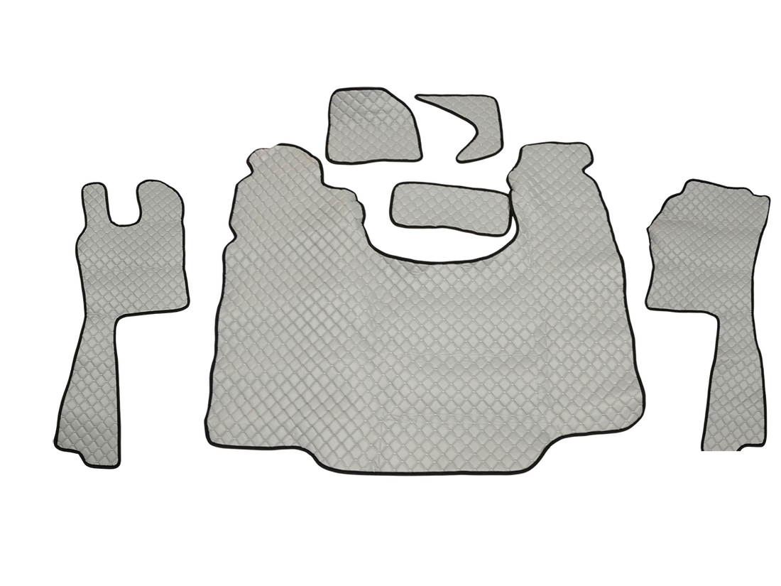 Δερμάτινα πατάκια δαπέδου – κατάλληλο για Scania G αυτόματο 2005–2016, ανοιχτό γκρι τεχνητό δέρμα (eco leather)