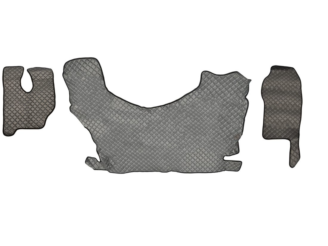 Dunkelgrauer Kunstleder-Fußmattensatz – geeignet für Mercedes MP3 High Tunnel, 2007–2010