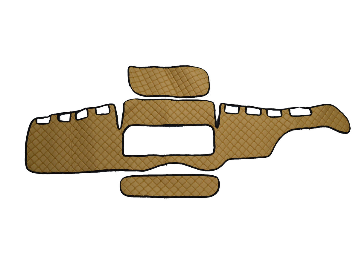 Tapis de tableau de bord – Volant à droite, cuir synthétique (éco-cuir) beige, adapté pour MAN TGX 2007–2017