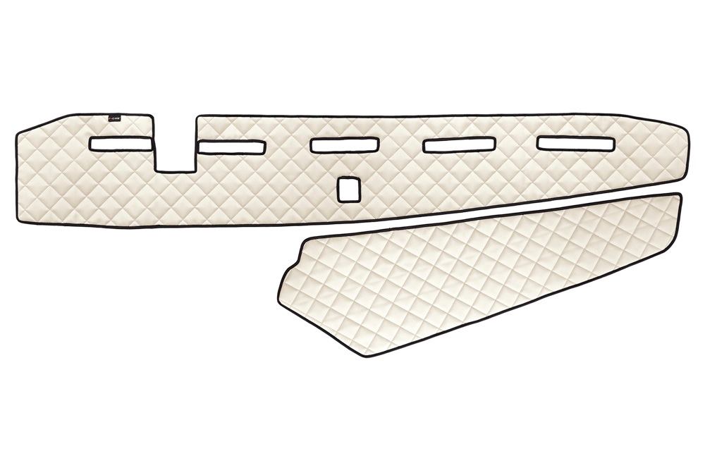 Tapis de tableau de bord – cuir synthétique (éco-cuir), beige, adapté pour Volvo FH4 avec capteur, 2013+