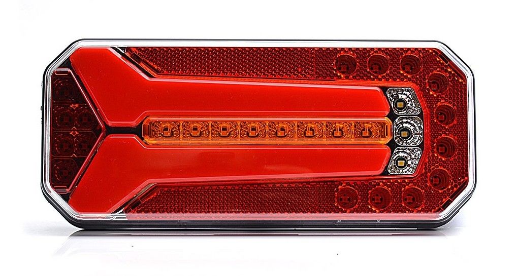 LED Neon Rear Stop Light 12/24V 236×104×40 mm with 150 mm Mounting and 2000 mm Cable