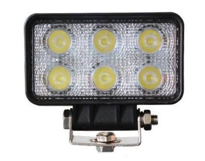 Projecteur de travail LED en aluminium, 18 W, 6 diodes haute intensité