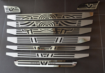 Front Radiator Grille Decoration Set – suitable for Scania R 2010–2016, Narrow Cab, 9 Pieces, Stainless Steel