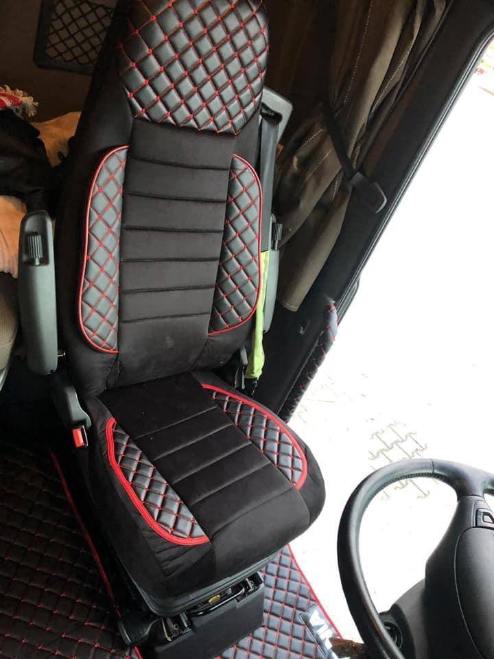 Housses de siège en cuir noir Deluxe – adapté pour Renault T, 2014+