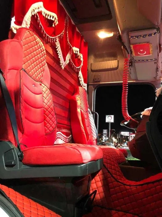 Deluxe Red Leather Seat Covers – suitable for Renault T 2014+