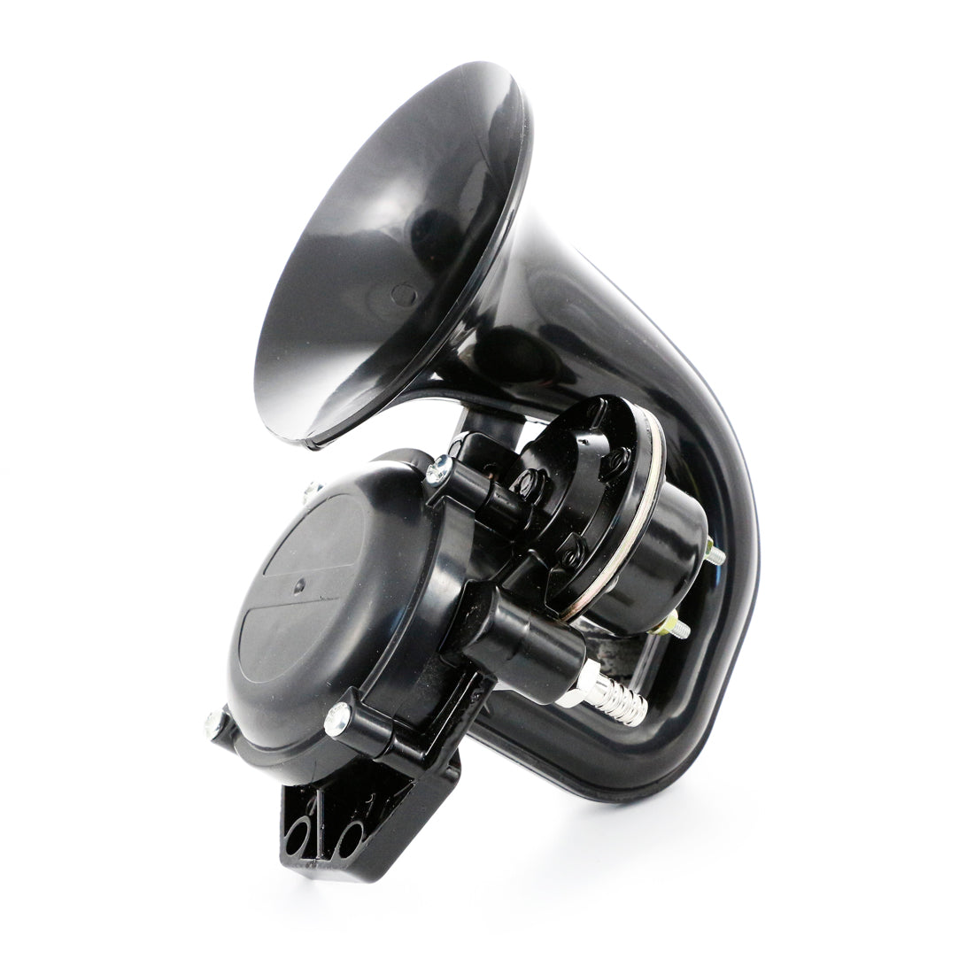 Avertisseur pneumatique noir simple 12/24 V, 130 dB en ABS et métal