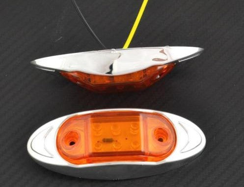 Σετ οβάλ φώτων θέσης LED, 6 διόδους, κίτρινο, 12V, συσκευασία 2 τεμαχίων