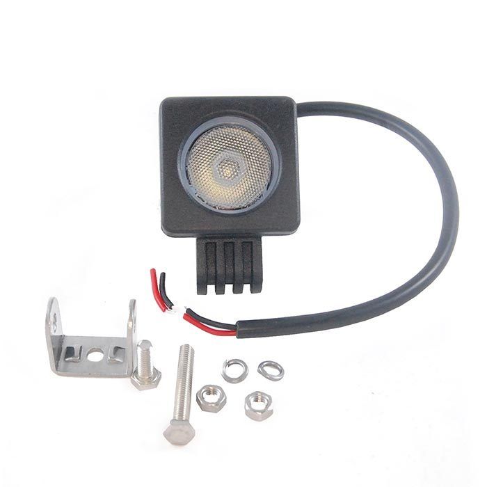 Projecteur de travail LED compact, boîtier en aluminium, 10 W, 1 LED, 12 V/24 V