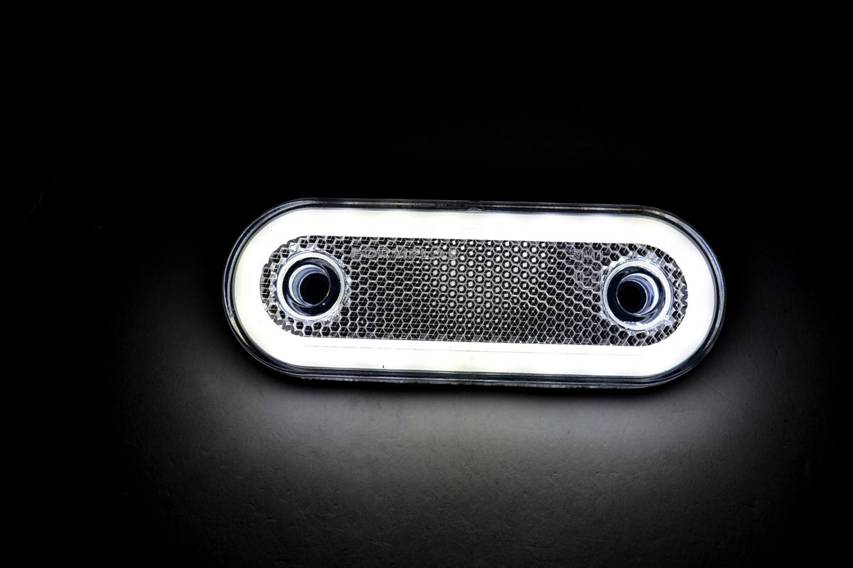 Feu de gabarit néon LED ovale, 20 LED, blanc, 12/24 V, 118 x 44 x 16 mm