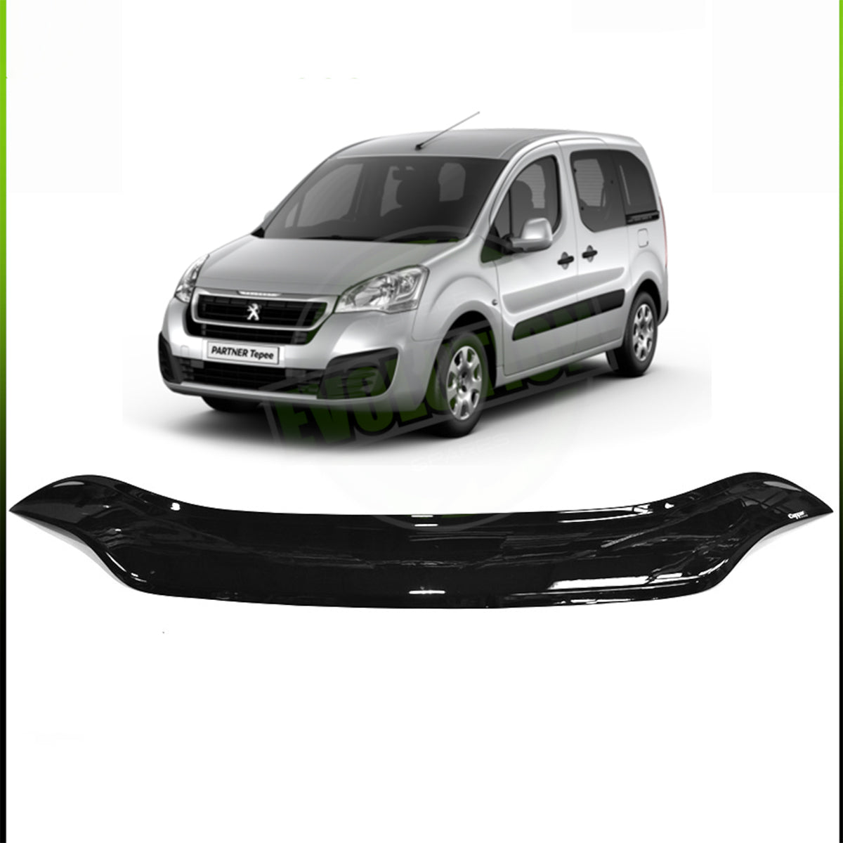 Déflecteur de capot – adapté pour Citroen Berlingo et Peugeot Partner Tepee 2009–2019, noir