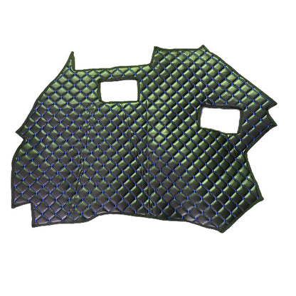 Tapis de sol en cuir noir – adaptés pour bulldozer CAT D5 2021, surpiqûres bleues