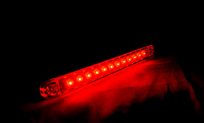 Troisième feu stop à LED, long cabochon clair, 12/24 V, 12 LED, 238×28×10 mm