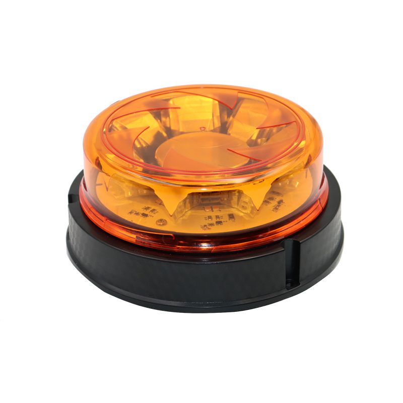 LED Amber Beacon, 16W, 12–24V, 6 Flash Patterns, Permanent Mount, IP65
